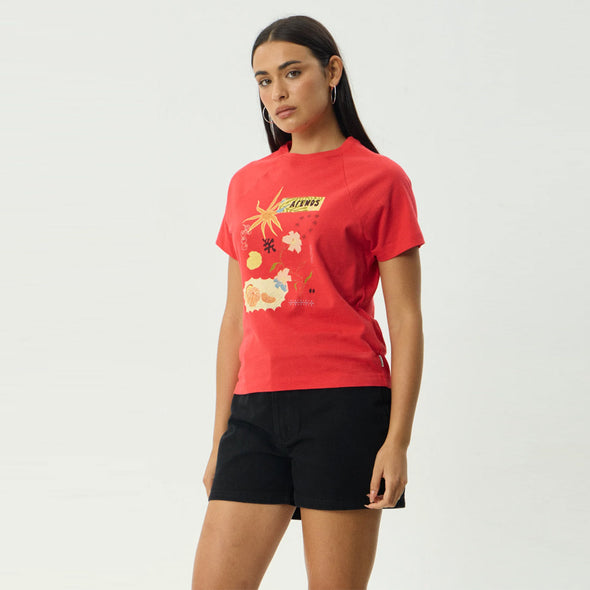 AFENDS Women's Amalfi Raglan Tee - Tomato