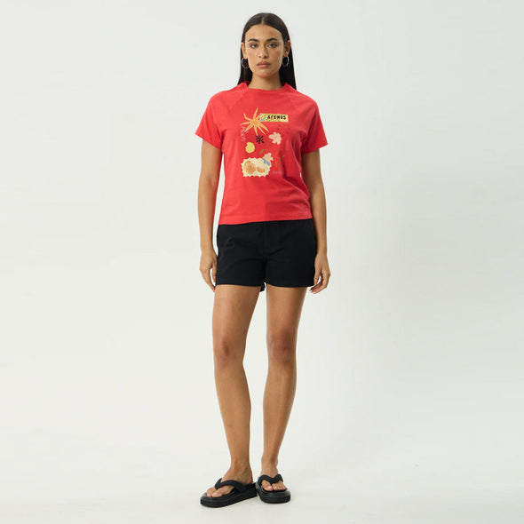 AFENDS Women's Amalfi Raglan Tee - Tomato