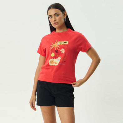 AFENDS Women's Amalfi Raglan Tee - Tomato