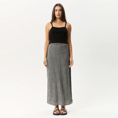 AFENDS Women's Asta Base Seersucker Check Maxi Skirt - Steel Check