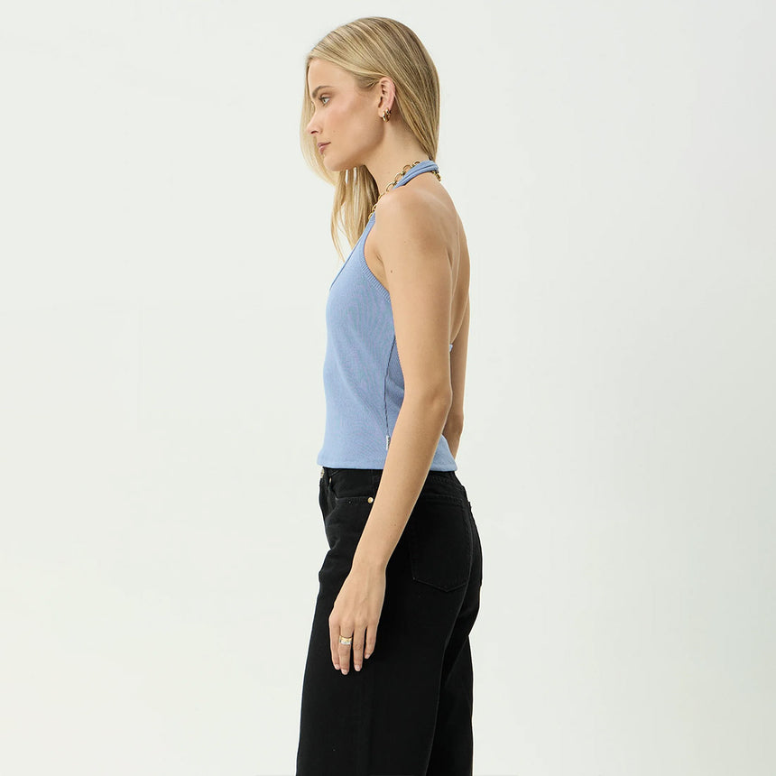 AFENDS Women's Basis Rib Halter - Slate Blue