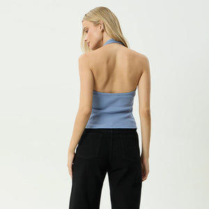 AFENDS Women's Basis Rib Halter - Slate Blue