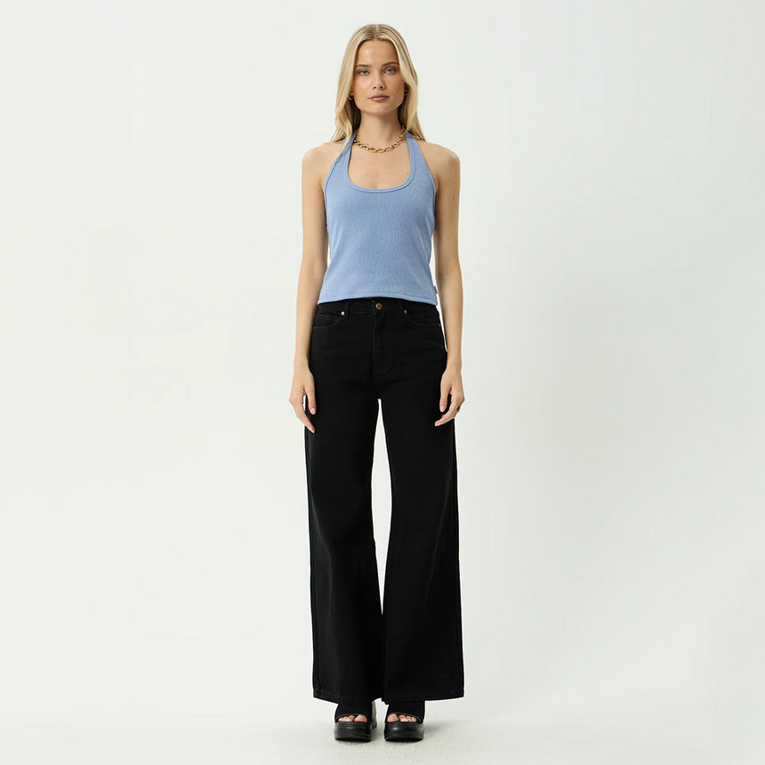 AFENDS Women's Basis Rib Halter - Slate Blue