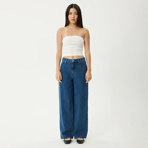 AFENDS Women's Bella Denim Wide Leg Baggy Jean - Authentic Blue