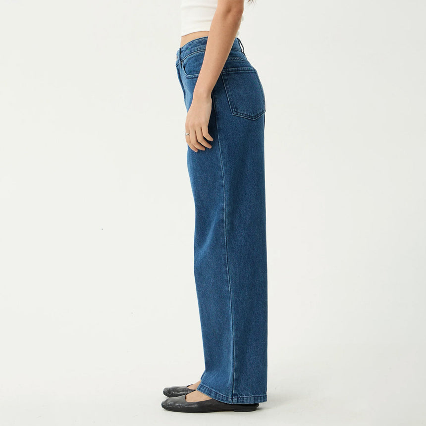 AFENDS Women's Bella Denim Wide Leg Baggy Jean - Authentic Blue