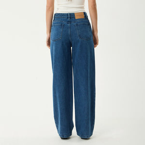 AFENDS Women's Bella Denim Wide Leg Baggy Jean - Authentic Blue