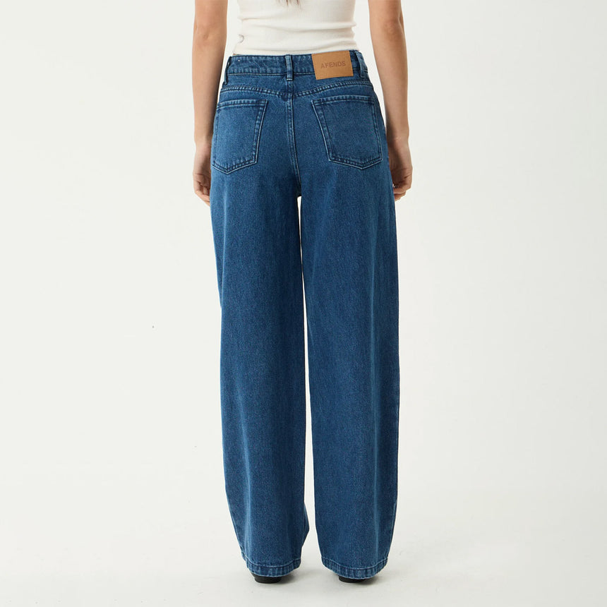 AFENDS Women's Bella Denim Wide Leg Baggy Jean - Authentic Blue
