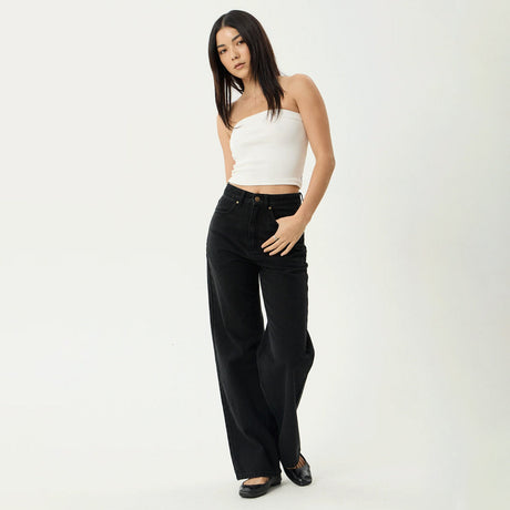 AFENDS Women's Bella Denim Wide Leg Baggy Jean - Washed Black