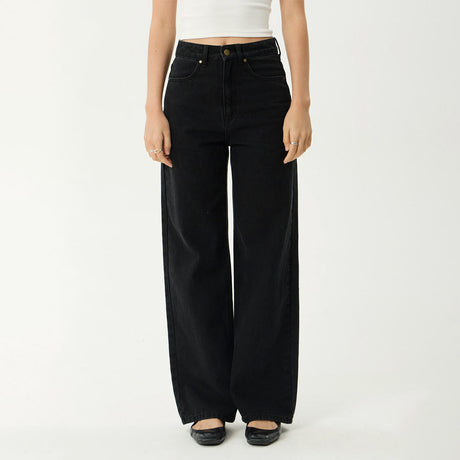 AFENDS Women's Bella Denim Wide Leg Baggy Jean - Washed Black