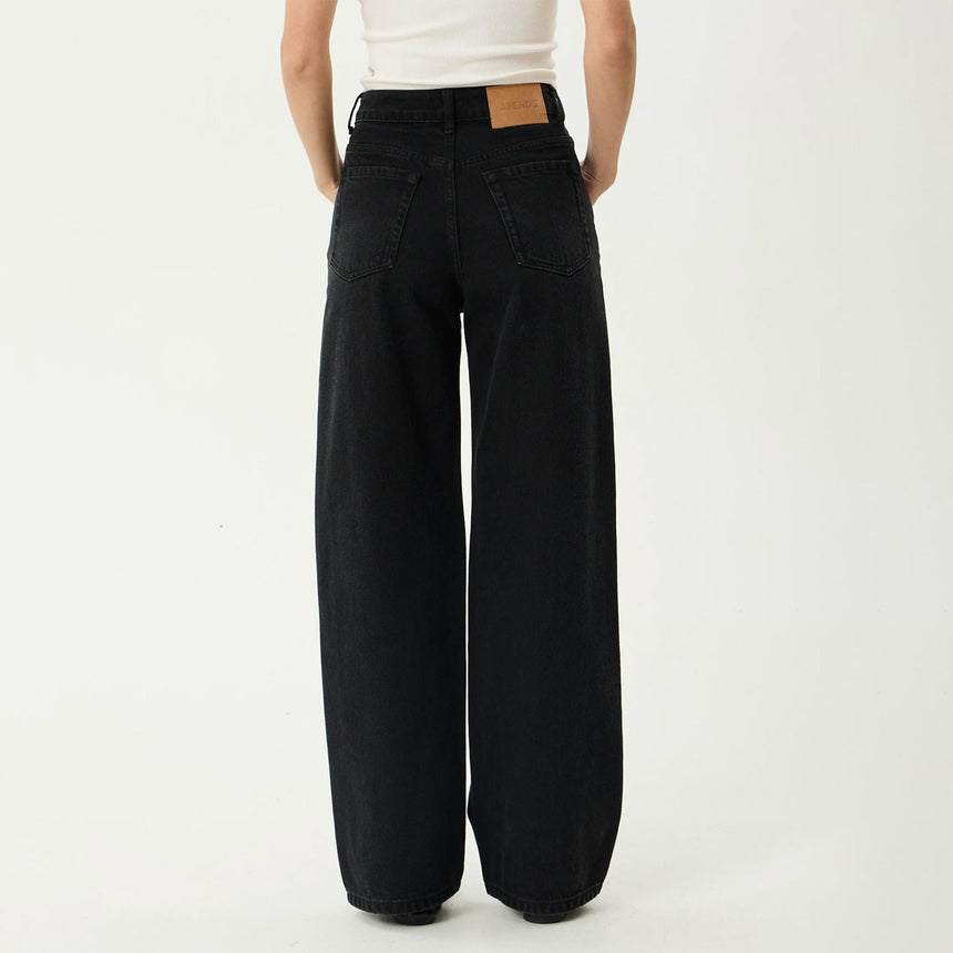 AFENDS Women's Bella Denim Wide Leg Baggy Jean - Washed Black