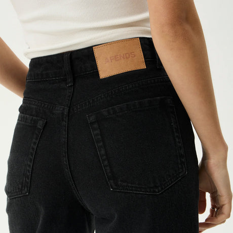 AFENDS Women's Bella Denim Wide Leg Baggy Jean - Washed Black