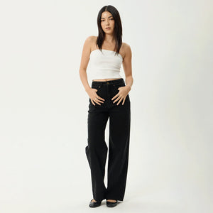 AFENDS Women's Bella Denim Wide Leg Baggy Jean - Washed Black