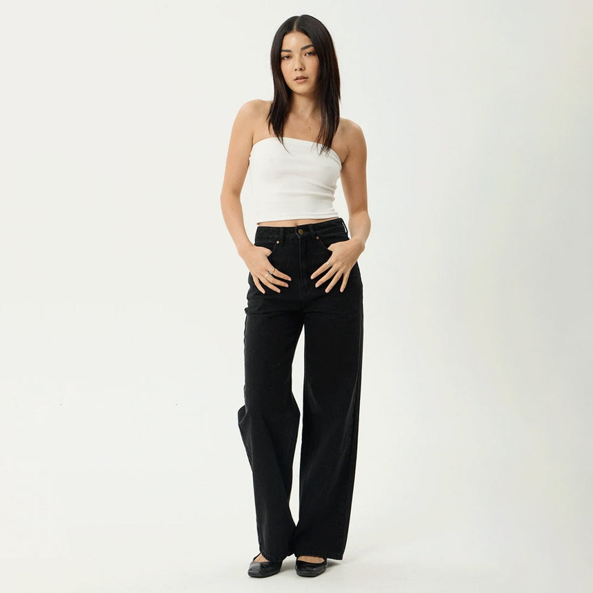 AFENDS Women's Bella Denim Wide Leg Baggy Jean - Washed Black