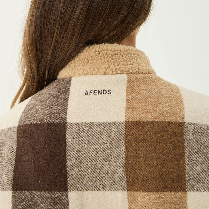 AFENDS Women's Berlin Reversible Polar Fleece Jacket - Almond Check