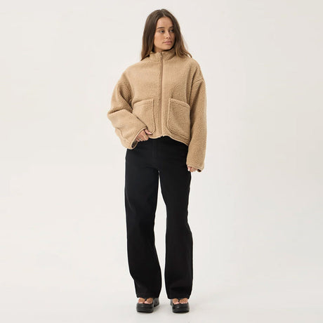 AFENDS Women's Berlin Reversible Polar Fleece Jacket - Almond Check
