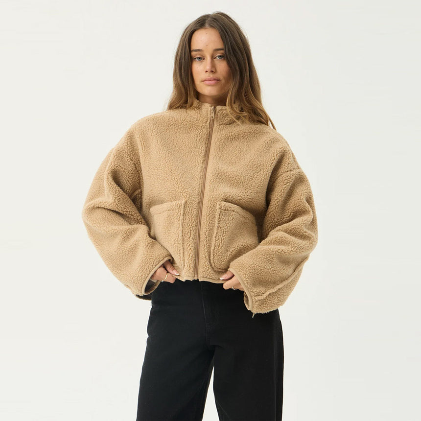 AFENDS Women's Berlin Reversible Polar Fleece Jacket - Almond Check