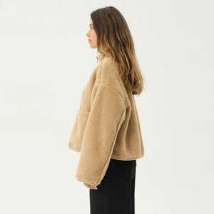AFENDS Women's Berlin Reversible Polar Fleece Jacket - Almond Check