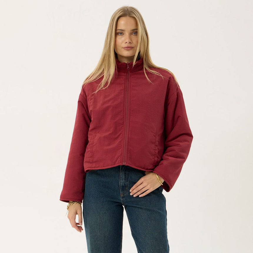 AFENDS Women's Berlin Reversible Recycled Polar Fleece Jacket - Burgundy