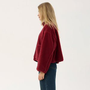 AFENDS Women's Berlin Reversible Recycled Polar Fleece Jacket - Burgundy