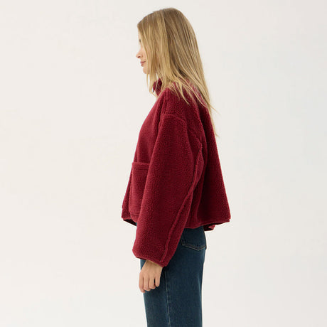 AFENDS Women's Berlin Reversible Recycled Polar Fleece Jacket - Burgundy