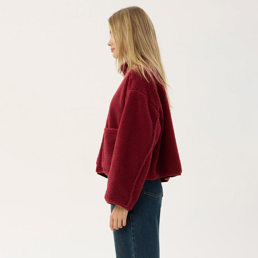 AFENDS Women's Berlin Reversible Recycled Polar Fleece Jacket - Burgundy