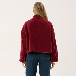 AFENDS Women's Berlin Reversible Recycled Polar Fleece Jacket - Burgundy