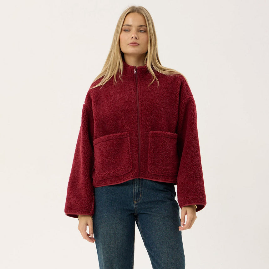 AFENDS Women's Berlin Reversible Recycled Polar Fleece Jacket - Burgundy