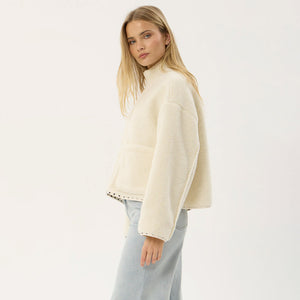 AFENDS Women's Berlin Reversible Recycled Polar Fleece Jacket - Moonbeam