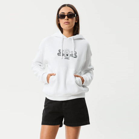 AFENDS Women's Bonfire Pull On Hood - White