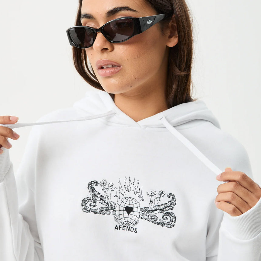 AFENDS Women's Bonfire Pull On Hood - White