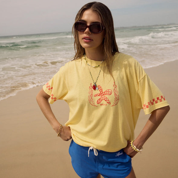 AFENDS Women's Calda Oversized Tee - Lemon