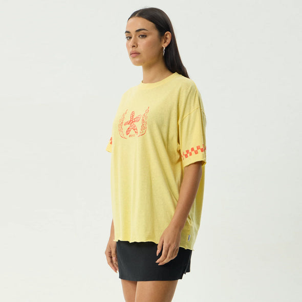 AFENDS Women's Calda Oversized Tee - Lemon