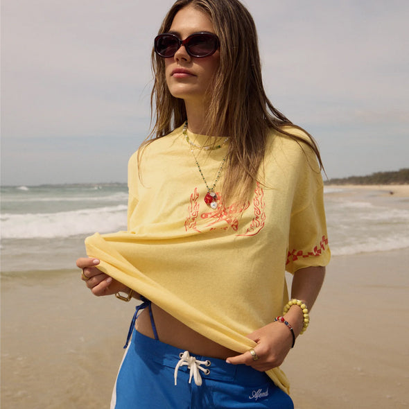AFENDS Women's Calda Oversized Tee - Lemon