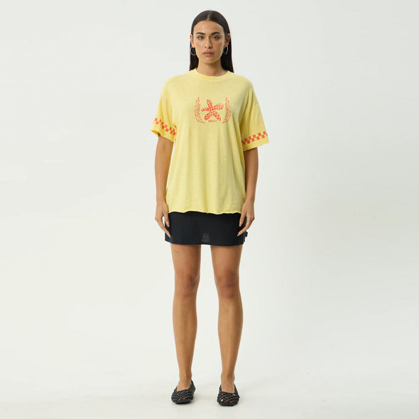 AFENDS Women's Calda Oversized Tee - Lemon