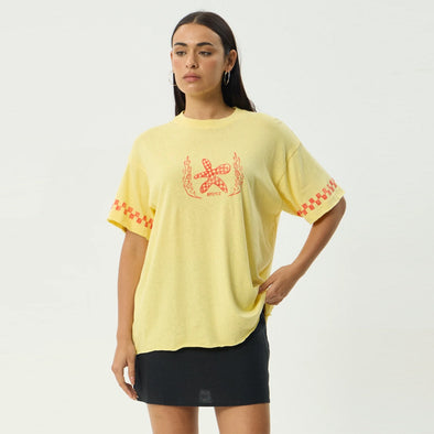 AFENDS Women's Calda Oversized Tee - Lemon