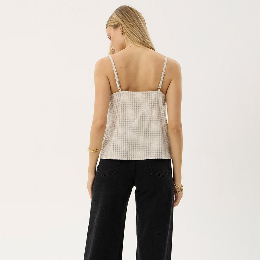 AFENDS Women's Candice Seersucker Cami Top - Reverb Moonbeam Check