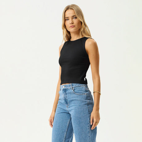 AFENDS Women's Charlie Rib Singlet - Black