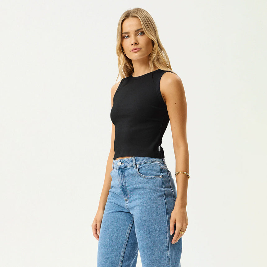 AFENDS Women's Charlie Rib Singlet - Black