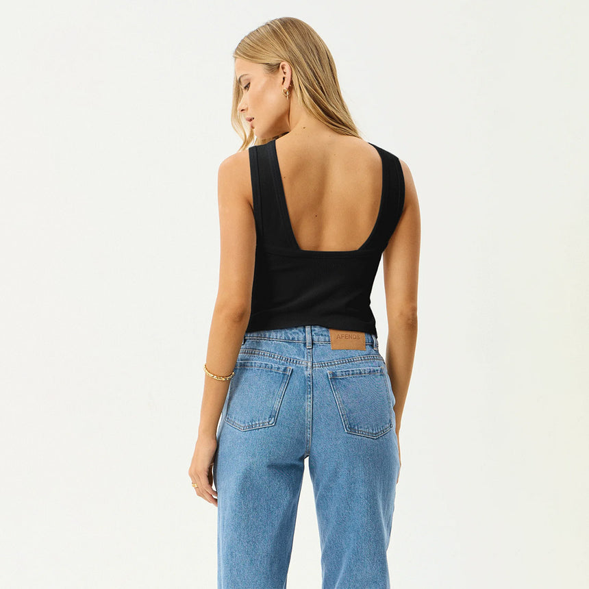 AFENDS Women's Charlie Rib Singlet - Black