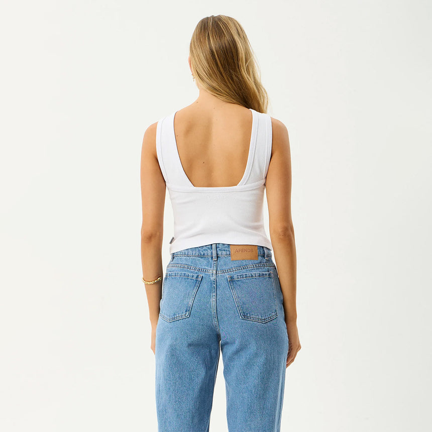 AFENDS Women's Charlie Rib Singlet - White