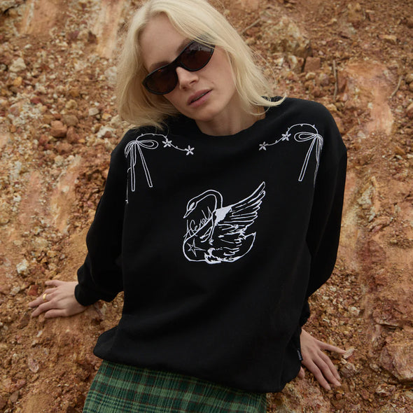 AFENDS Women's Cygnet Crew - Black