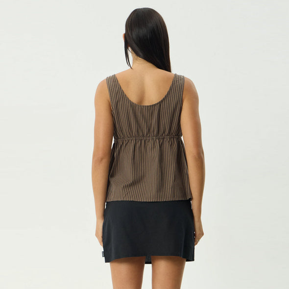 AFENDS Women's Cyrus Tie Top - Coffee Stripe