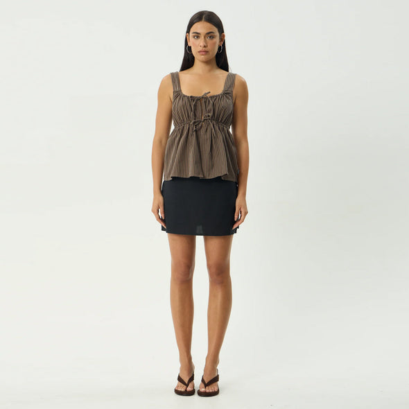 AFENDS Women's Cyrus Tie Top - Coffee Stripe