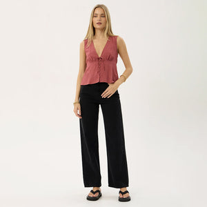 AFENDS Women's Dahlia Short Sleeve Top - Indy Rose Check