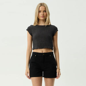 AFENDS Women's Darcy Seersucker Top - Black Check