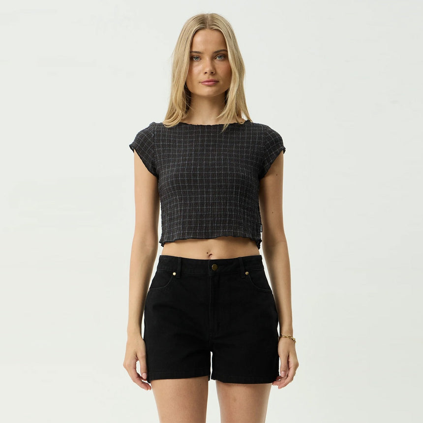 AFENDS Women's Darcy Seersucker Top - Black Check