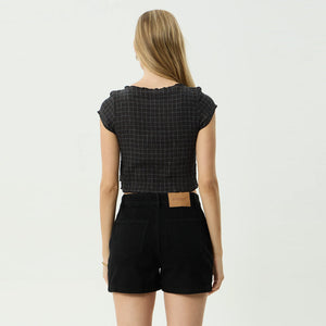 AFENDS Women's Darcy Seersucker Top - Black Check