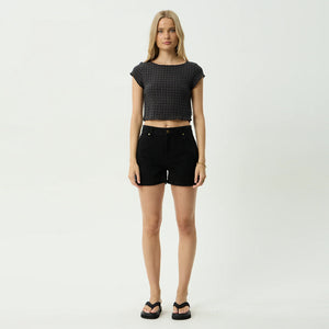 AFENDS Women's Darcy Seersucker Top - Black Check