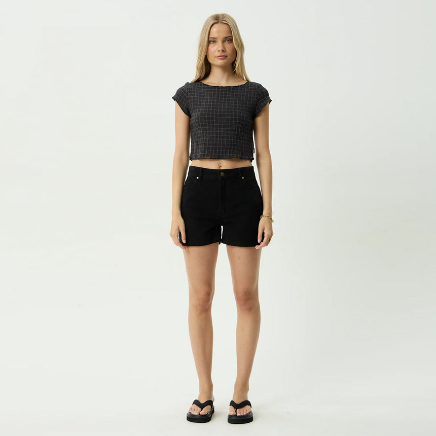 AFENDS Women's Darcy Seersucker Top - Black Check