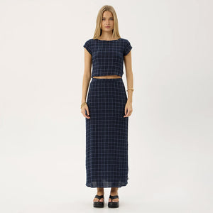 AFENDS Women's Darcy Thea Hemp Seersucker Top - Midnight Check